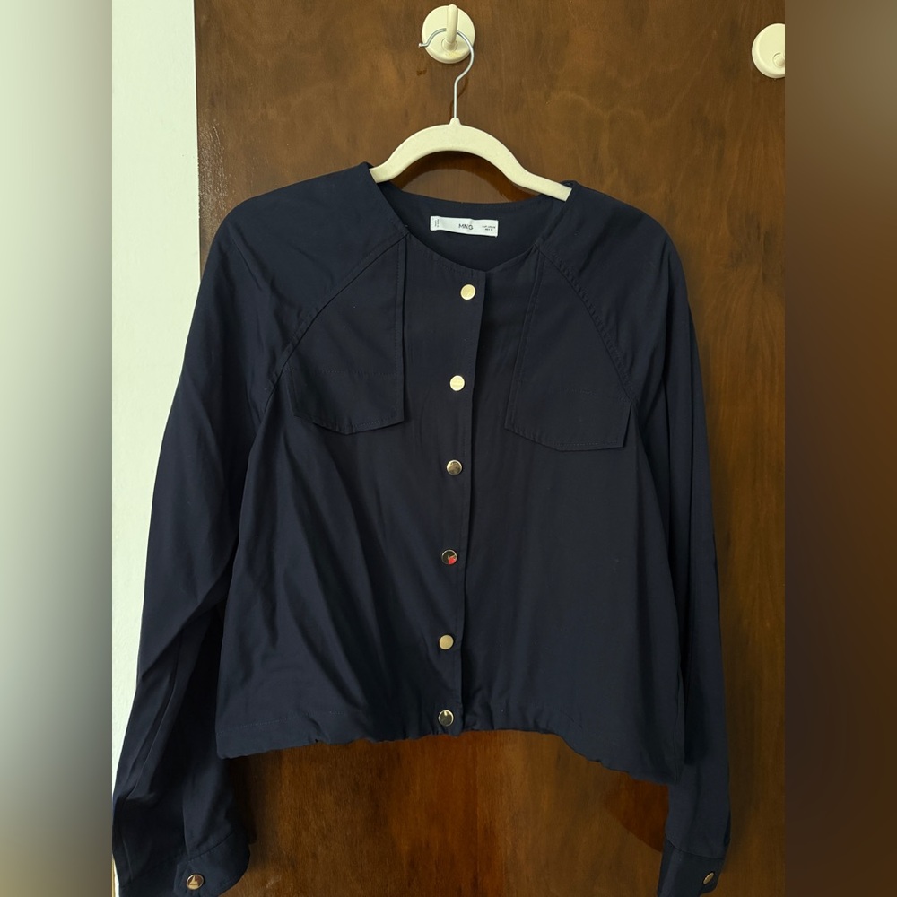 Mango long sleeve top with gold buttons, size M, never worn